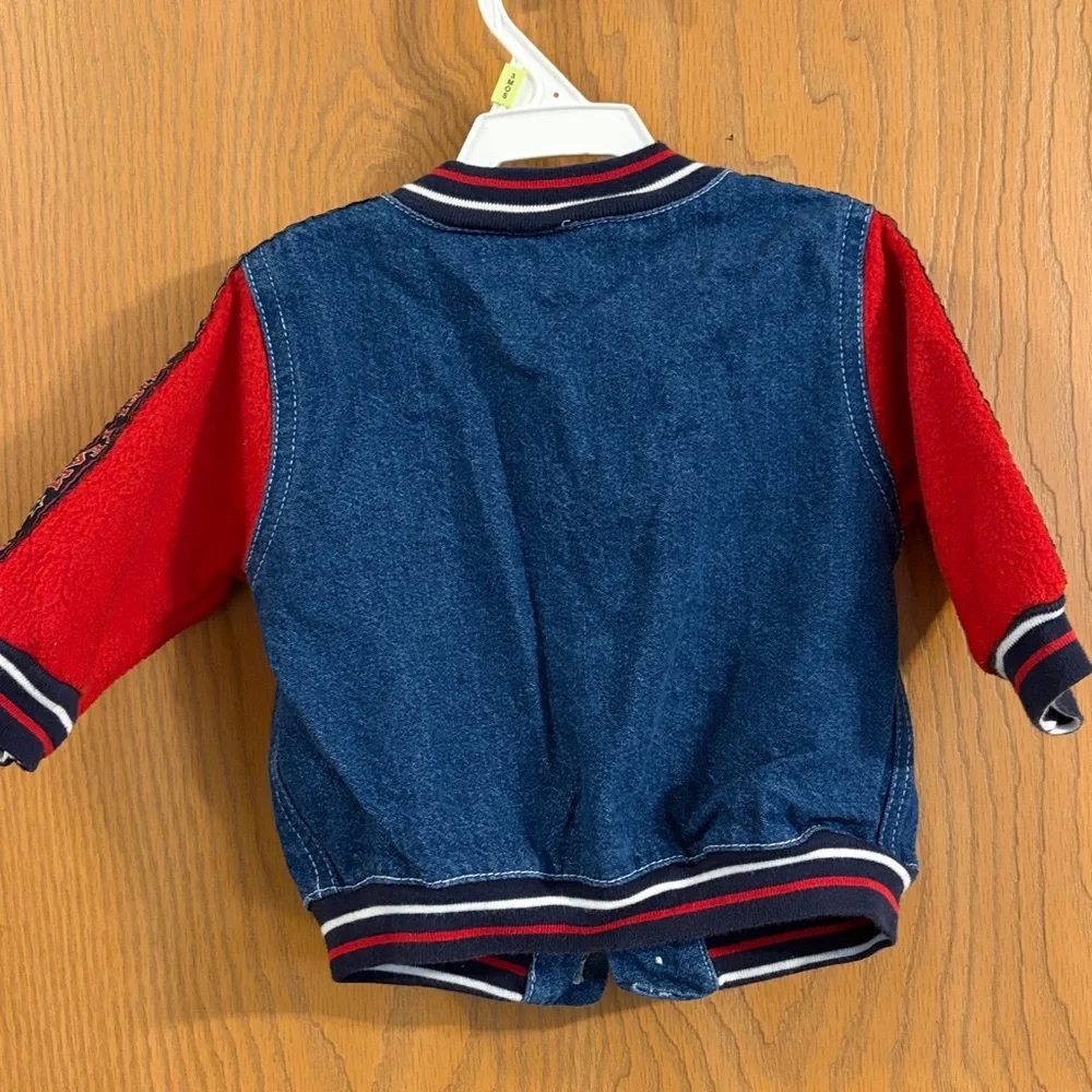 Vintage Infant Baseball Denim Jean Jacket‎ 12M